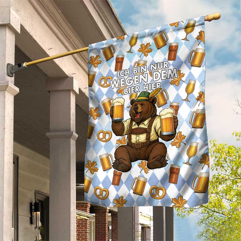 Funny Beer Oktoberfest Garden Flag Ich Bin Nur Wegen Dem Bier Hier - Wonder Print Shop