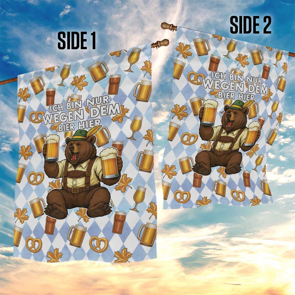 Funny Beer Oktoberfest Garden Flag Ich Bin Nur Wegen Dem Bier Hier - Wonder Print Shop