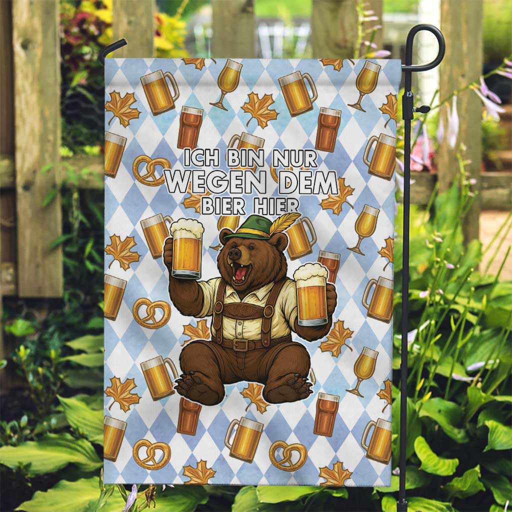 Funny Beer Oktoberfest Garden Flag Ich Bin Nur Wegen Dem Bier Hier - Wonder Print Shop
