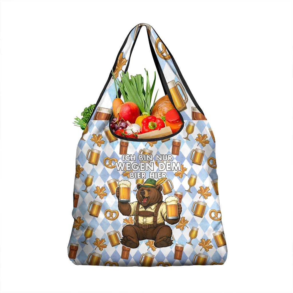 Funny Beer Oktoberfest Grocery Bag Ich Bin Nur Wegen Dem Bier Hier - Wonder Print Shop