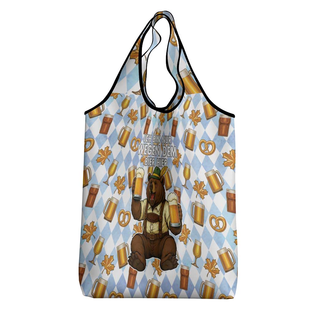 Funny Beer Oktoberfest Grocery Bag Ich Bin Nur Wegen Dem Bier Hier - Wonder Print Shop