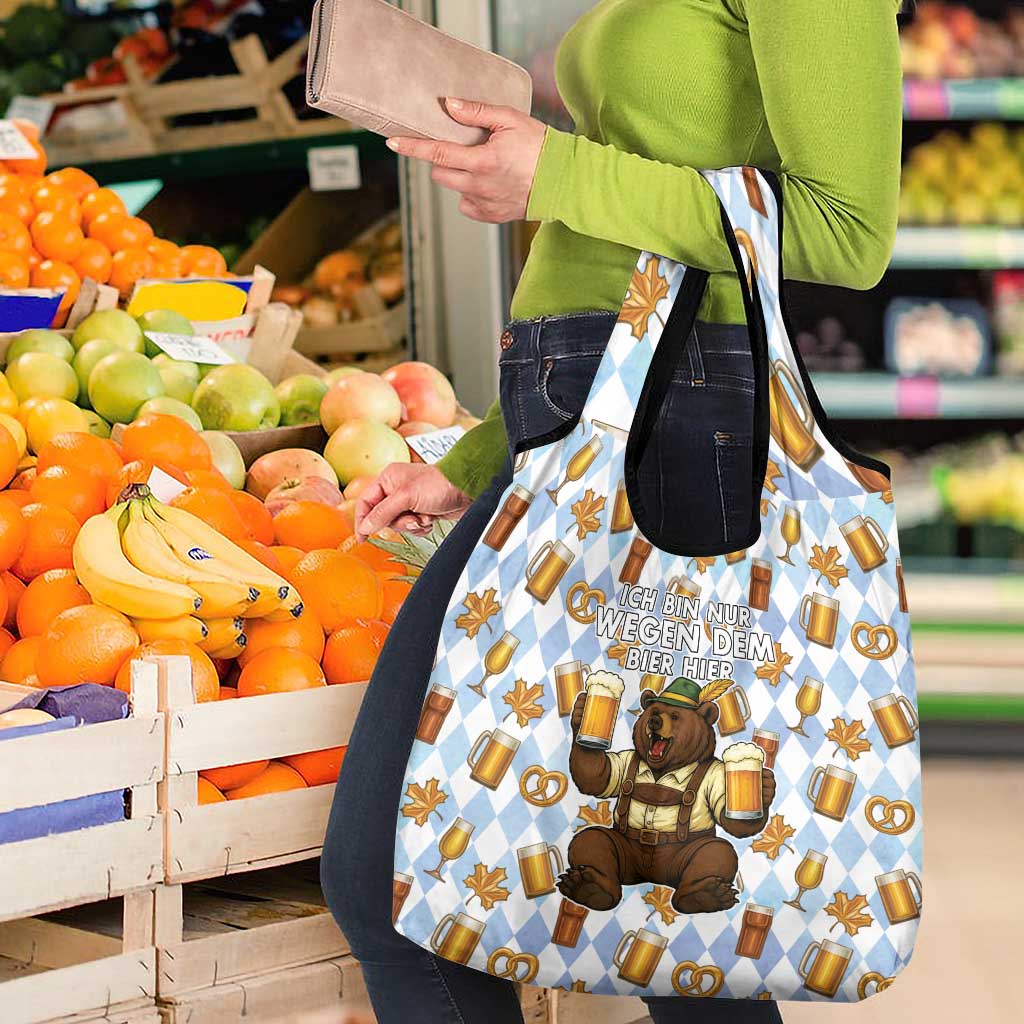 Funny Beer Oktoberfest Grocery Bag Ich Bin Nur Wegen Dem Bier Hier - Wonder Print Shop