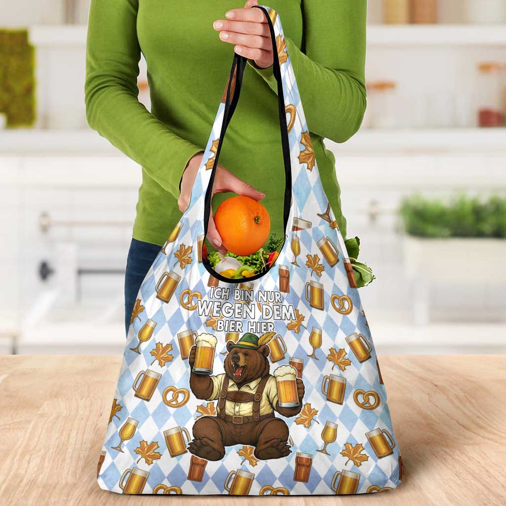 Funny Beer Oktoberfest Grocery Bag Ich Bin Nur Wegen Dem Bier Hier - Wonder Print Shop