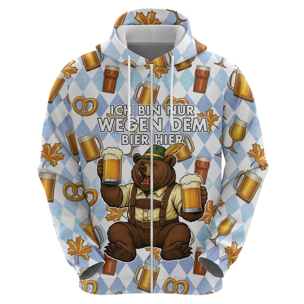 Funny Beer Oktoberfest Hoodie Ich Bin Nur Wegen Dem Bier Hier - Wonder Print Shop