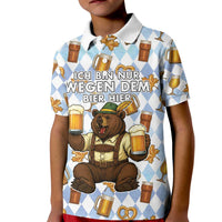 Funny Beer Oktoberfest Kid Polo Shirt Ich Bin Nur Wegen Dem Bier Hier - Wonder Print Shop