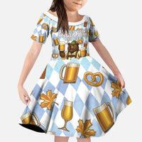 Funny Beer Oktoberfest Kid Short Sleeve Dress Ich Bin Nur Wegen Dem Bier Hier - Wonder Print Shop