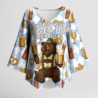 Funny Beer Oktoberfest Kimono Sleeve Blouse Ich Bin Nur Wegen Dem Bier Hier - Wonder Print Shop