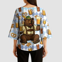 Funny Beer Oktoberfest Kimono Sleeve Blouse Ich Bin Nur Wegen Dem Bier Hier - Wonder Print Shop