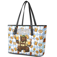 Funny Beer Oktoberfest Leather Tote Bag Ich Bin Nur Wegen Dem Bier Hier - Wonder Print Shop