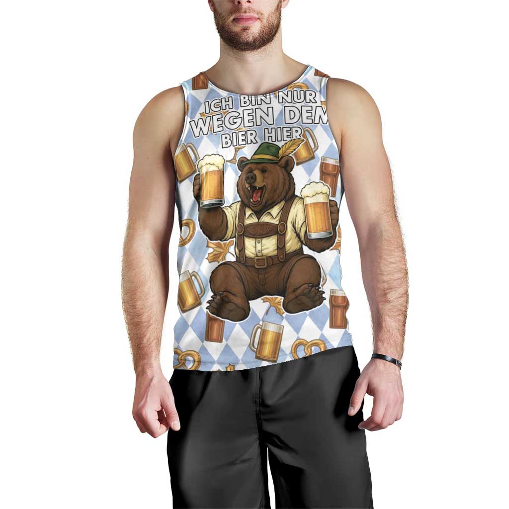 Funny Beer Oktoberfest Men Tank Top Ich Bin Nur Wegen Dem Bier Hier - Wonder Print Shop