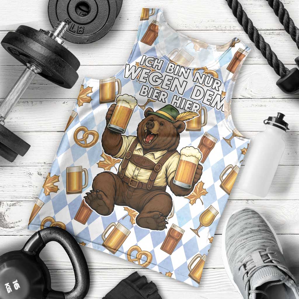 Funny Beer Oktoberfest Men Tank Top Ich Bin Nur Wegen Dem Bier Hier - Wonder Print Shop