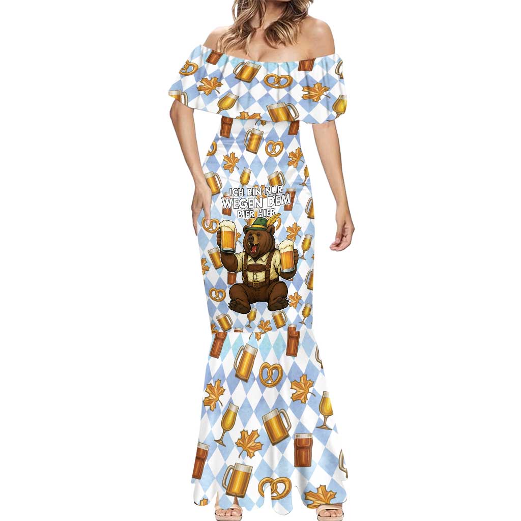 Funny Beer Oktoberfest Mermaid Dress Ich Bin Nur Wegen Dem Bier Hier - Wonder Print Shop