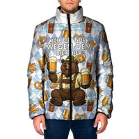 Funny Beer Oktoberfest Padded Jacket Ich Bin Nur Wegen Dem Bier Hier - Wonder Print Shop