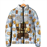 Funny Beer Oktoberfest Padded Jacket Ich Bin Nur Wegen Dem Bier Hier - Wonder Print Shop