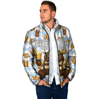 Funny Beer Oktoberfest Padded Jacket Ich Bin Nur Wegen Dem Bier Hier - Wonder Print Shop