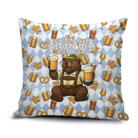 Funny Beer Oktoberfest Pillow Cover Ich Bin Nur Wegen Dem Bier Hier - Wonder Print Shop