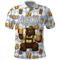 Funny Beer Oktoberfest Polo Shirt Ich Bin Nur Wegen Dem Bier Hier - Wonder Print Shop