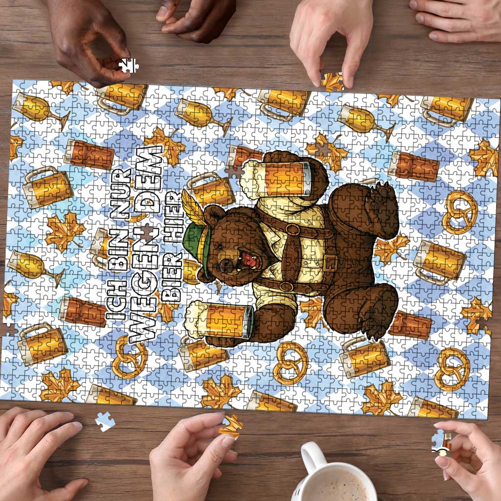 Funny Beer Oktoberfest Puzzle Ich Bin Nur Wegen Dem Bier Hier - Wonder Print Shop