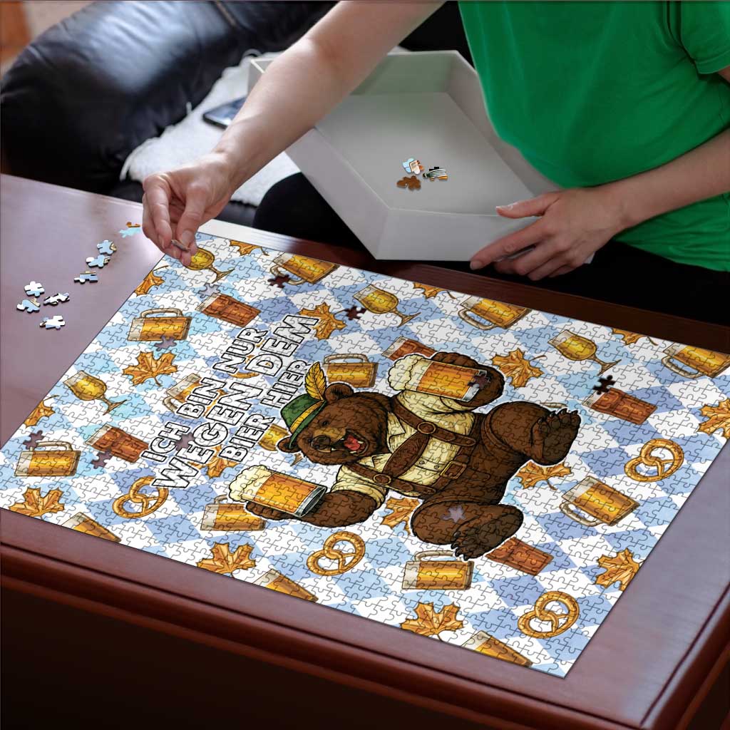 Funny Beer Oktoberfest Puzzle Ich Bin Nur Wegen Dem Bier Hier - Wonder Print Shop
