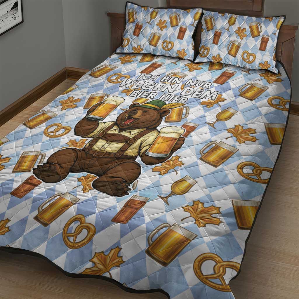 Funny Beer Oktoberfest Quilt Bed Set Ich Bin Nur Wegen Dem Bier Hier - Wonder Print Shop