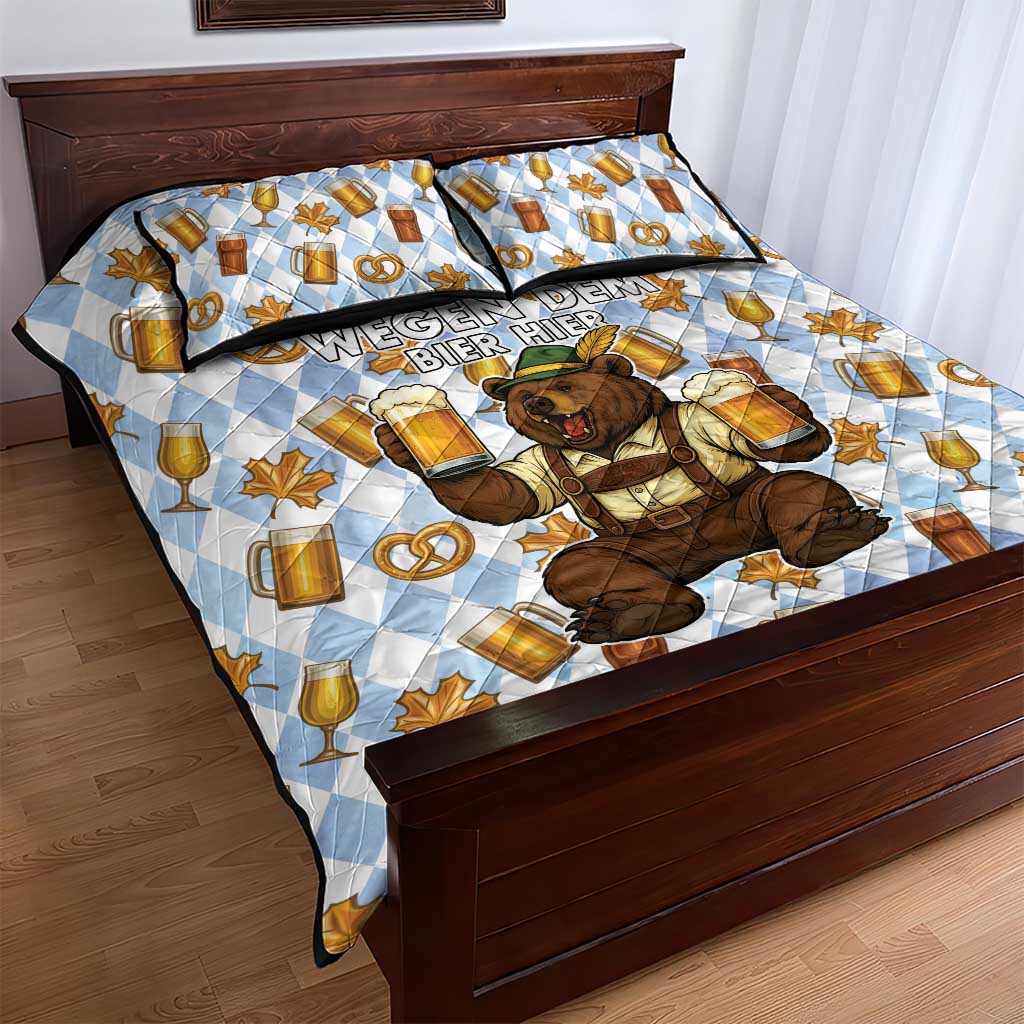 Funny Beer Oktoberfest Quilt Bed Set Ich Bin Nur Wegen Dem Bier Hier - Wonder Print Shop