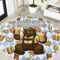 Funny Beer Oktoberfest Round Carpet Ich Bin Nur Wegen Dem Bier Hier - Wonder Print Shop