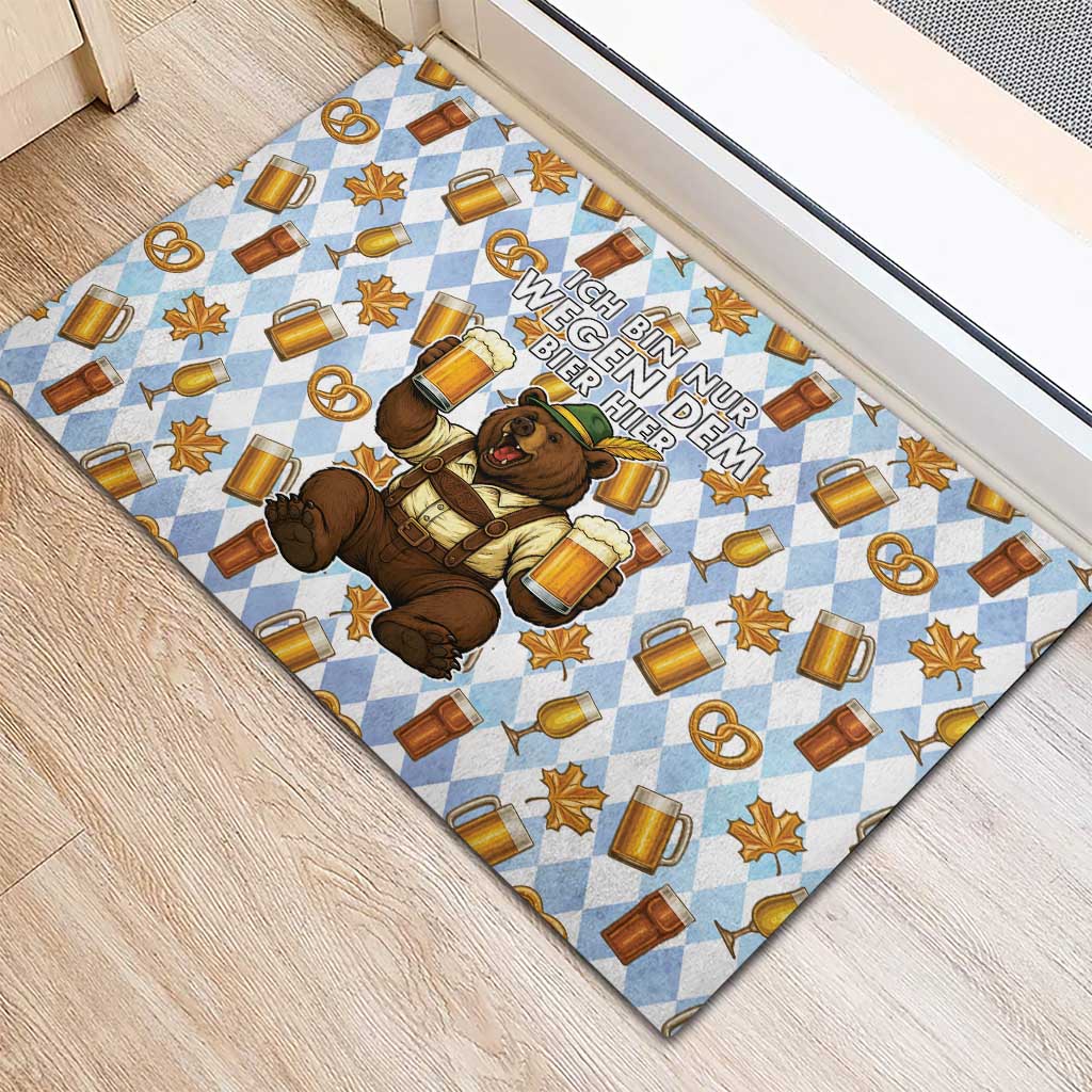Funny Beer Oktoberfest Rubber Doormat Ich Bin Nur Wegen Dem Bier Hier - Wonder Print Shop
