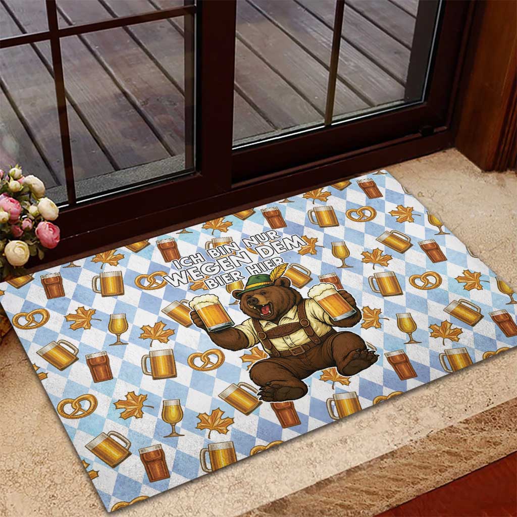 Funny Beer Oktoberfest Rubber Doormat Ich Bin Nur Wegen Dem Bier Hier - Wonder Print Shop