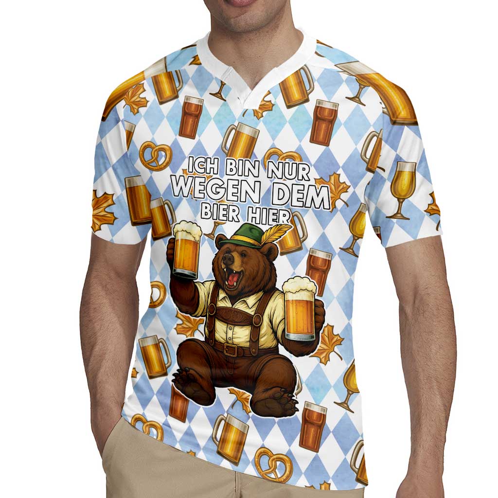 Funny Beer Oktoberfest Rugby Jersey Ich Bin Nur Wegen Dem Bier Hier - Wonder Print Shop