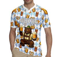 Funny Beer Oktoberfest Rugby Jersey Ich Bin Nur Wegen Dem Bier Hier - Wonder Print Shop