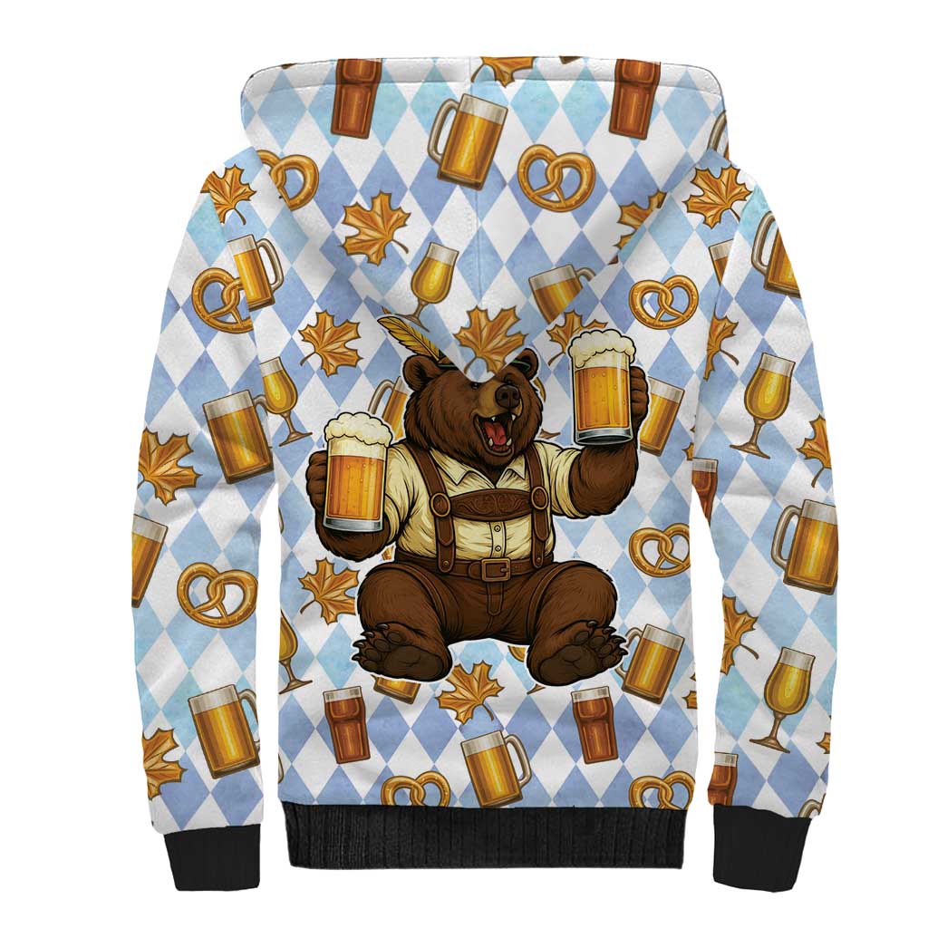 Funny Beer Oktoberfest Sherpa Hoodie Ich Bin Nur Wegen Dem Bier Hier - Wonder Print Shop