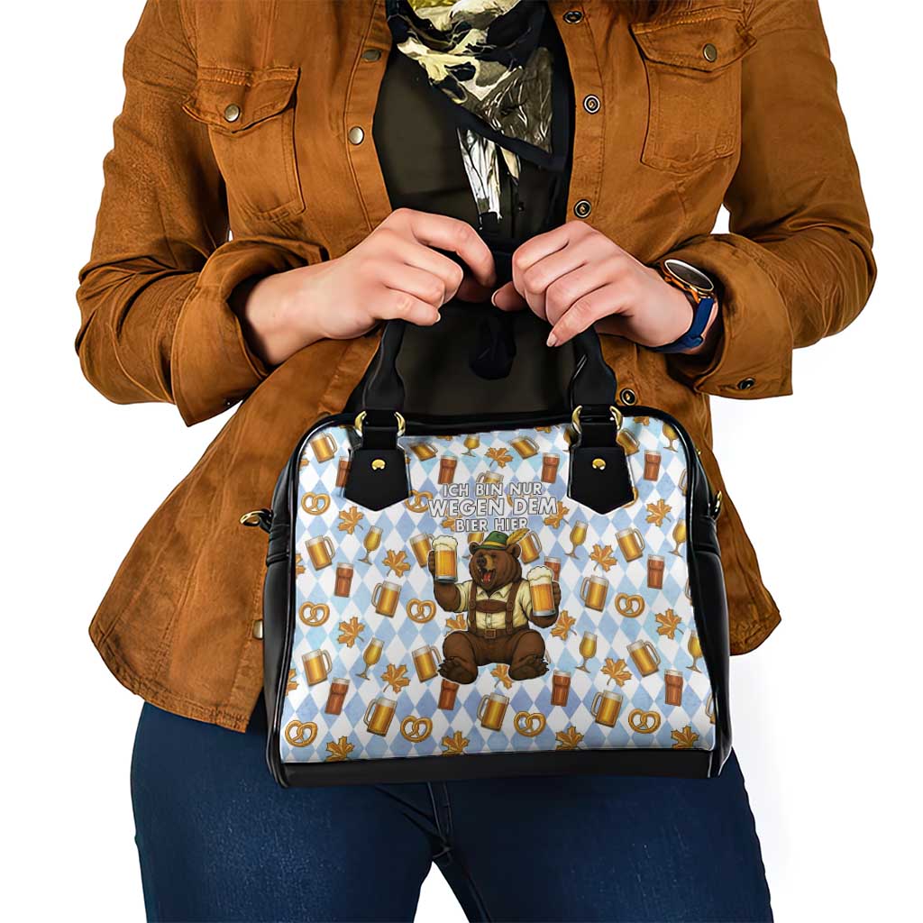 Funny Beer Oktoberfest Shoulder Handbag Ich Bin Nur Wegen Dem Bier Hier - Wonder Print Shop
