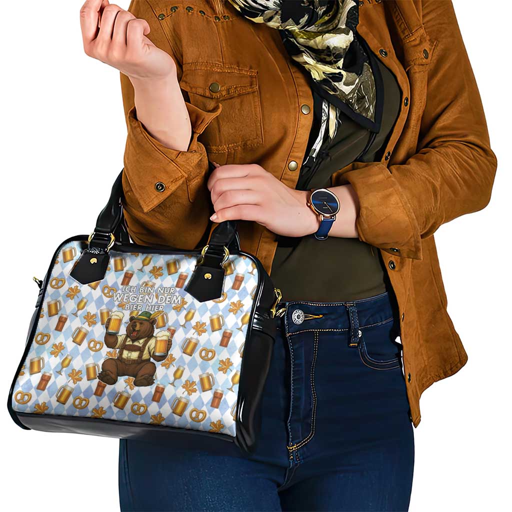 Funny Beer Oktoberfest Shoulder Handbag Ich Bin Nur Wegen Dem Bier Hier - Wonder Print Shop