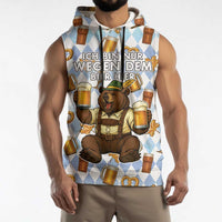 Funny Beer Oktoberfest Sleeveless Hoodie Ich Bin Nur Wegen Dem Bier Hier - Wonder Print Shop