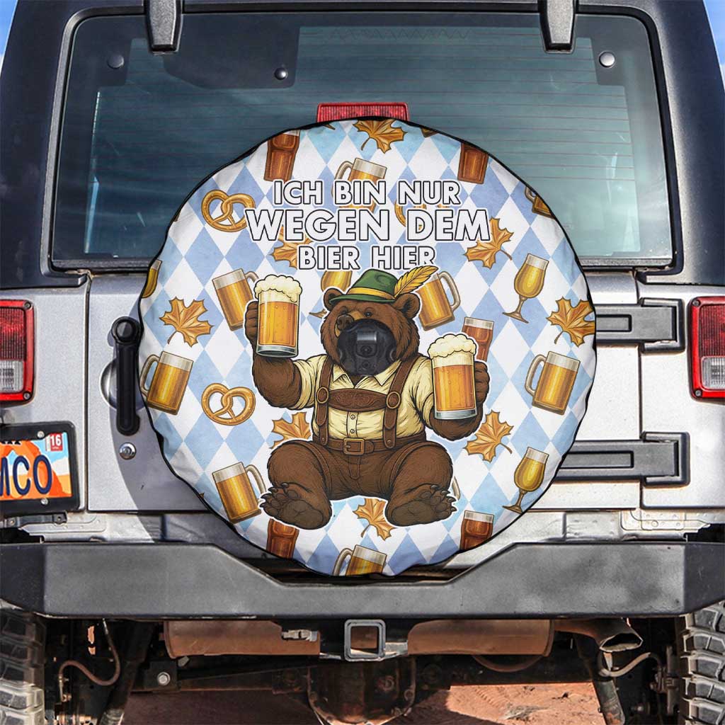 Funny Beer Oktoberfest Spare Tire Cover Ich Bin Nur Wegen Dem Bier Hier - Wonder Print Shop