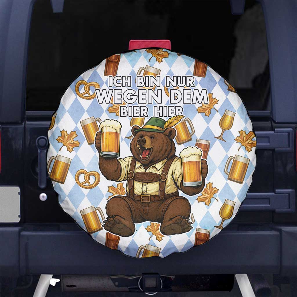 Funny Beer Oktoberfest Spare Tire Cover Ich Bin Nur Wegen Dem Bier Hier - Wonder Print Shop