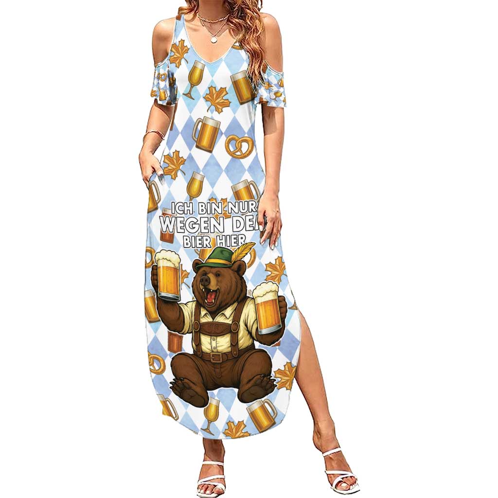 Funny Beer Oktoberfest Summer Maxi Dress Ich Bin Nur Wegen Dem Bier Hier - Wonder Print Shop