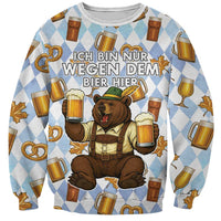 Funny Beer Oktoberfest Sweatshirt Ich Bin Nur Wegen Dem Bier Hier - Wonder Print Shop
