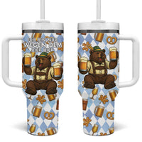 Funny Beer Oktoberfest Tumbler With Handle Ich Bin Nur Wegen Dem Bier Hier - Wonder Print Shop