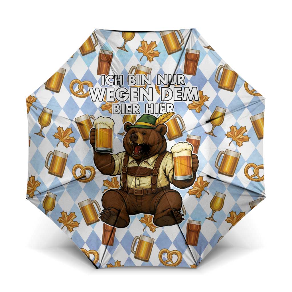 Funny Beer Oktoberfest Umbrella Ich Bin Nur Wegen Dem Bier Hier - Wonder Print Shop