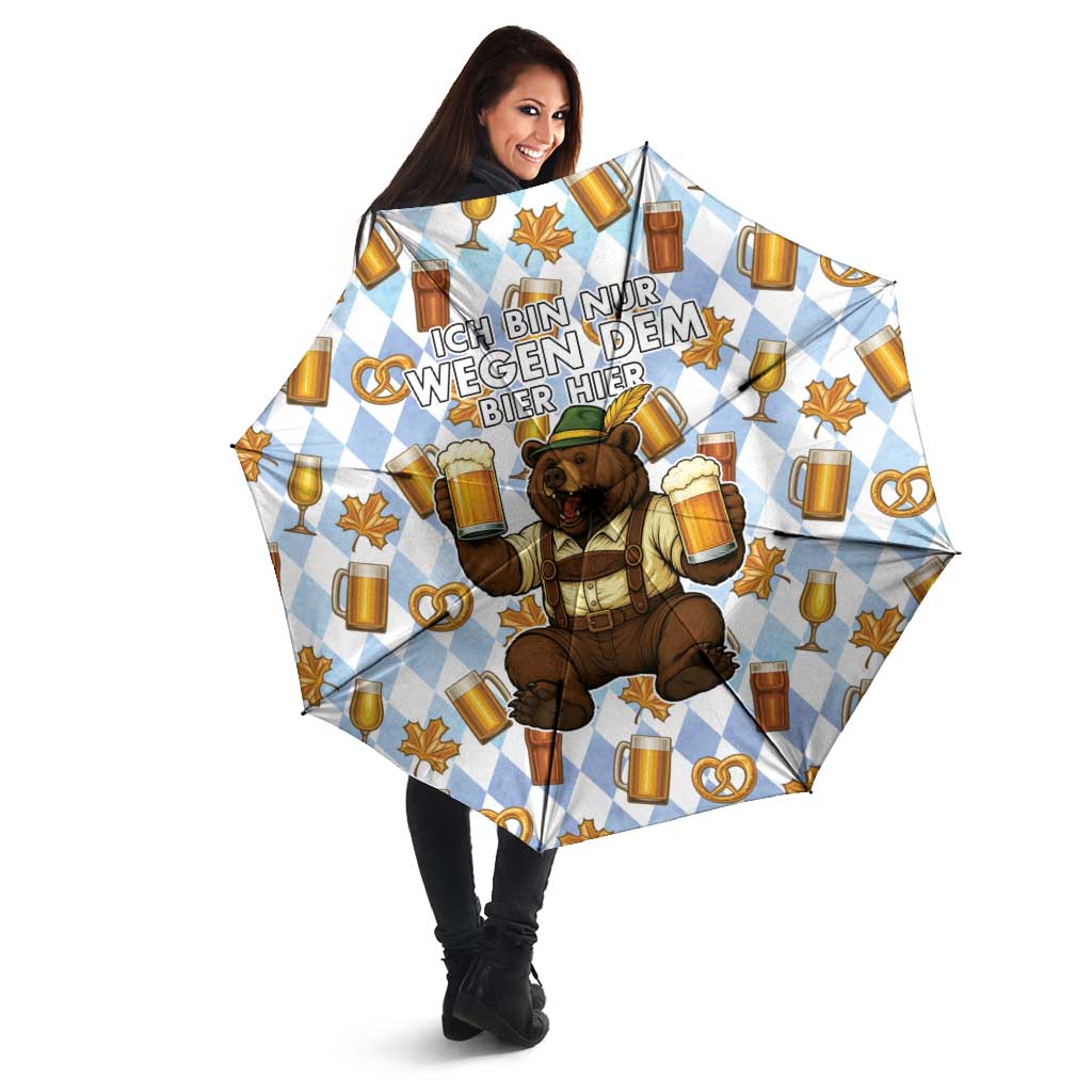 Funny Beer Oktoberfest Umbrella Ich Bin Nur Wegen Dem Bier Hier - Wonder Print Shop