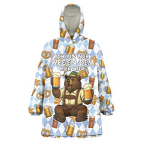 Funny Beer Oktoberfest Wearable Blanket Hoodie Ich Bin Nur Wegen Dem Bier Hier - Wonder Print Shop