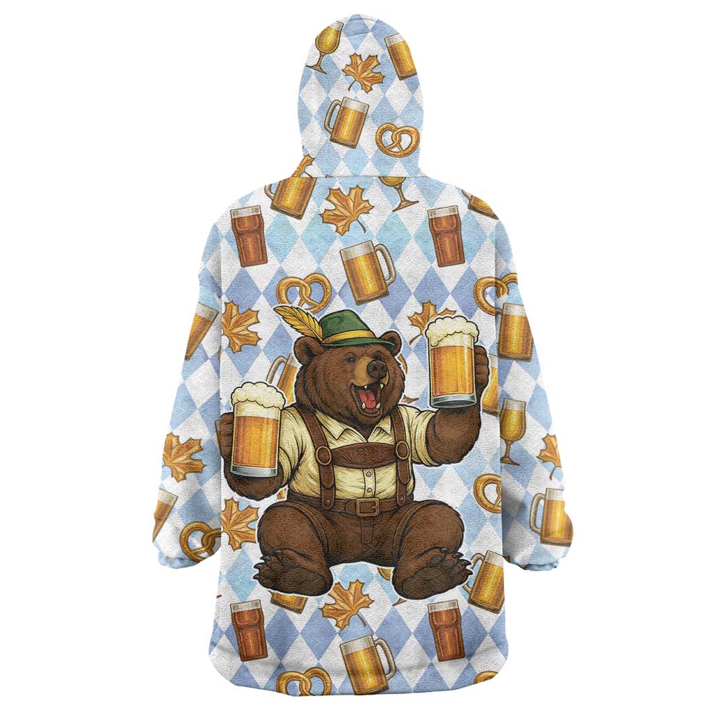 Funny Beer Oktoberfest Wearable Blanket Hoodie Ich Bin Nur Wegen Dem Bier Hier - Wonder Print Shop