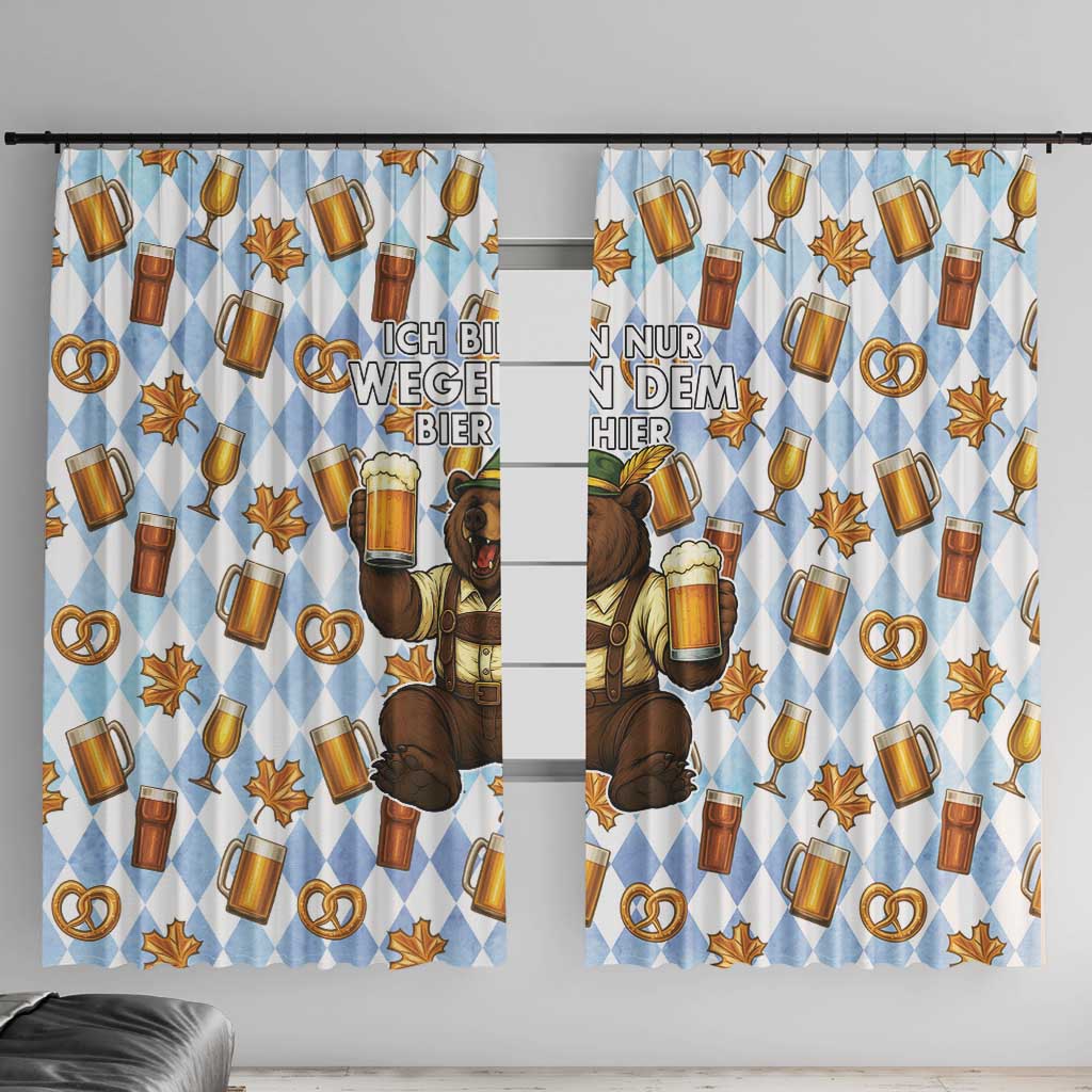 Funny Beer Oktoberfest Window Curtain Ich Bin Nur Wegen Dem Bier Hier - Wonder Print Shop