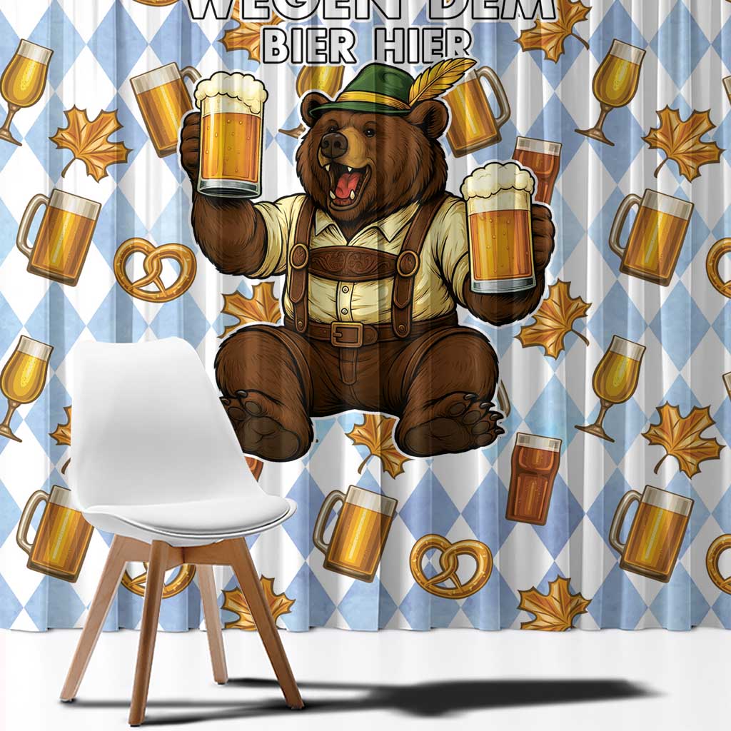Funny Beer Oktoberfest Window Curtain Ich Bin Nur Wegen Dem Bier Hier - Wonder Print Shop