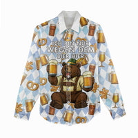 Funny Beer Oktoberfest Women Casual Shirt Ich Bin Nur Wegen Dem Bier Hier - Wonder Print Shop