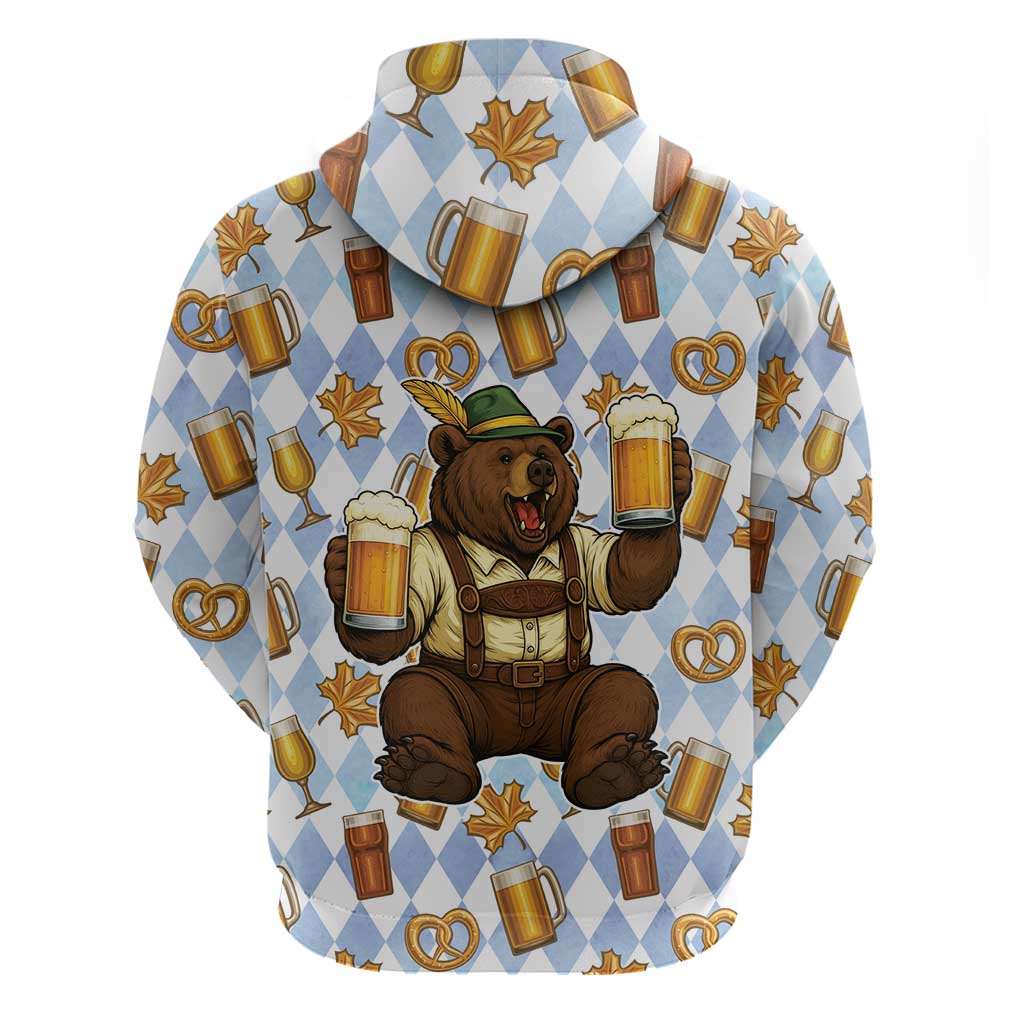 Funny Beer Oktoberfest Zip Hoodie Ich Bin Nur Wegen Dem Bier Hier - Wonder Print Shop