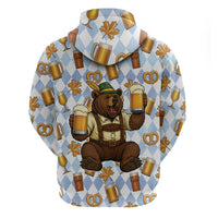 Funny Beer Oktoberfest Zip Hoodie Ich Bin Nur Wegen Dem Bier Hier - Wonder Print Shop
