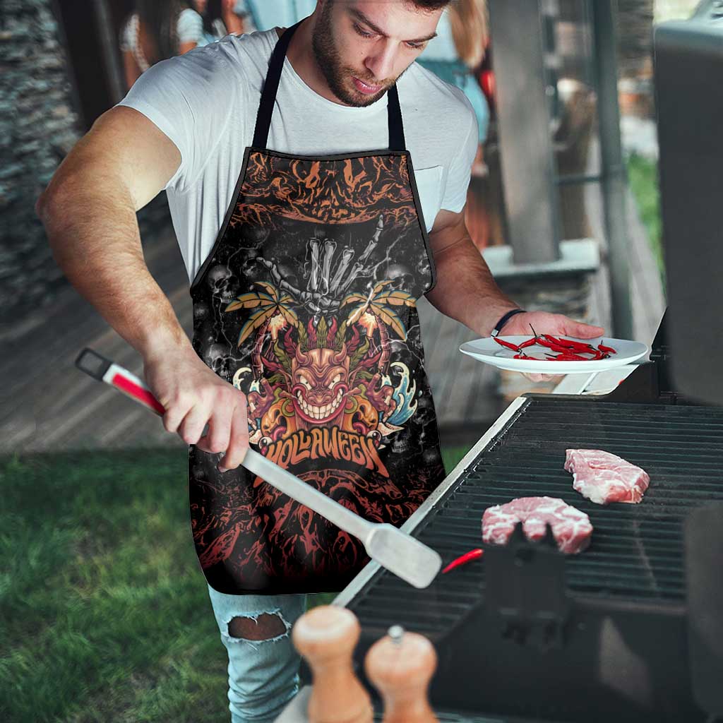 Aloha Halloween Apron Horror Tiki Heavy Metal Style - Wonder Print Shop