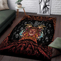Aloha Halloween Area Rug Horror Tiki Heavy Metal Style - Wonder Print Shop